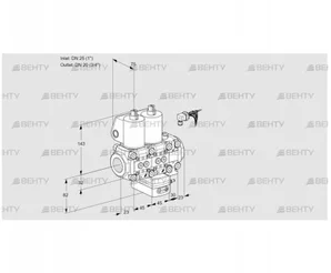 VCH1E25R/20R05NHEVWL/PPPP/PPPP (88105743) Клапан с регулятором расхода Kromschroder