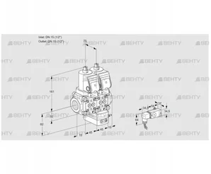 VCG1T15N/15N05NGAQSR/2-PP/PPPP (88100246) Клапан с регулятором соотношения Kromschroder