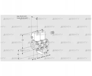 VCH1E20R/20R05NHEWL/PPPP/PPPP (88105673) Клапан с регулятором расхода Kromschroder