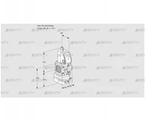 VAD2-/40R/NW-50A (88020686) Газовый клапан с регулятором давления Kromschroder