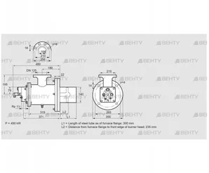 BIOW 140HBL-300/235-(44)F (84199156) Газовая горелка Kromschroder