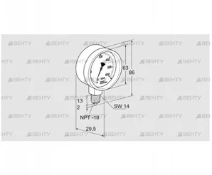 RFM P23TNB63 (03200190) Манометр Kromschroder