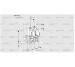 VCS2E25R/50R05NNKR3/MMPP/PPPP (88104791) Сдвоенный газовый клапан Kromschroder