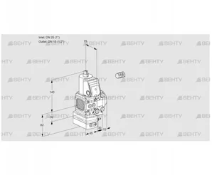 VAH1E25R/15R05FHEVWR/PP/PP (88102359) Клапан с регулятором расхода Kromschroder