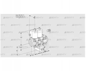 VCH1E25R/25R05NHEVWL/PPPP/PPPP (88100654) Клапан с регулятором расхода Kromschroder