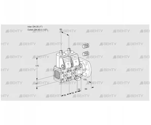 VCS2E25R/40F05FNNVWR3/PPPP/PPPP (88101759) Сдвоенный газовый клапан Kromschroder