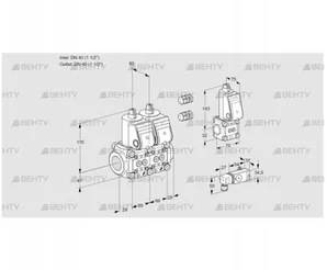 VCS2E40R/40R05NNWR3/1--3/PPZS (88105553) Сдвоенный газовый клапан Kromschroder