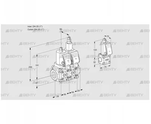 VCS2T25N/25N05NLQGR/PPPP/PPBS (88106847) Сдвоенный газовый клапан Kromschroder