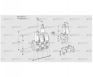 VCS2E25R/25R05NLWR/2-PP/PPBS (88106884) Сдвоенный газовый клапан Kromschroder