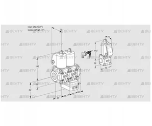 VCH1E25R/25R05NHEWL/PPZS/PPPP (88104748) Клапан с регулятором расхода Kromschroder