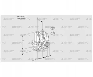 VCS2E25R/25R05NNKR3/PPPP/PPPP (88101117) Сдвоенный газовый клапан Kromschroder