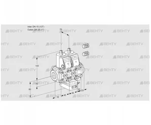 VCH1E15R/25R05NHEVWR3/PPPP/PPPP (88102553) Клапан с регулятором расхода Kromschroder