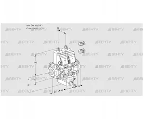 VCH1E20R/15R05NHEVWR3/PPPP/PPPP (88101875) Клапан с регулятором расхода Kromschroder