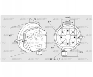 DL 3KG-4 (84444614) Датчик-реле давления воздуха Kromschroder