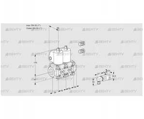 VCS2E25R/25R05NNKL3/PPPP/2--3 (88100470) Сдвоенный газовый клапан Kromschroder