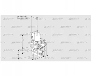 VAH1E15R/15R05HEVWL/PP/PP (88103782) Клапан с регулятором расхода Kromschroder