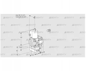 VAH1E15R/15R05HEVWL/PP/PP (88104532) Клапан с регулятором расхода Kromschroder