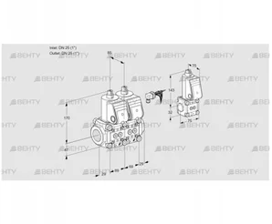 VCS2E25R/25R05NNWR/PPPP/PPBS (88105066) Сдвоенный газовый клапан Kromschroder