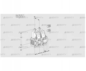 VCS2E25R/25R05FNNVWR3/PPPP/PPPP (88101240) Сдвоенный газовый клапан Kromschroder