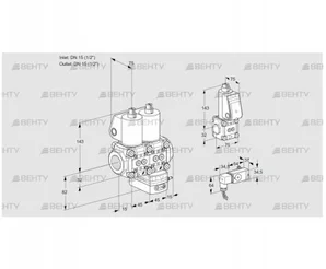 VCG1T15N/15N05NGAQL/PPBS/2-PP (88100450) Клапан с регулятором соотношения Kromschroder