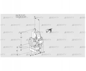 VAH1E15R/15R05HEVWR/PP/PP (88102608) Клапан с регулятором расхода Kromschroder