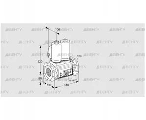 VCS7T80A05NNQSLE/PPVP/PPPP (88204551) Сдвоенный газовый клапан Kromschroder