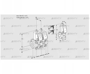 VCS2E40R/40R05NNQR6/PPPP/PPBS (88101089) Сдвоенный газовый клапан Kromschroder