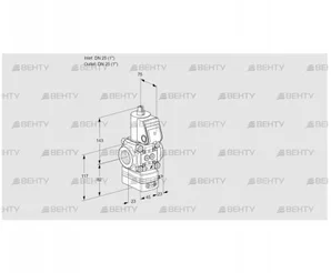 VAD1T25N/NK-25A (88002121) Газовый клапан с регулятором давления Kromschroder