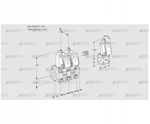 VCS2E40R/40R05NNWR/PPPP/ZSPP (88102616) Сдвоенный газовый клапан Kromschroder