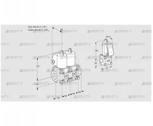 VCS2E40R/40R05NNWL/PPBS/PPMM (88103805) Сдвоенный газовый клапан Kromschroder