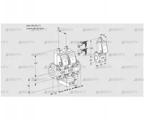 VCH1E25R/20R05NHEVWR6/PPPP/PPBS (88106422) Клапан с регулятором расхода Kromschroder