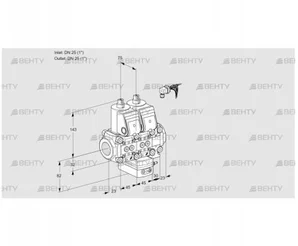 VCH1E25R/25R05NHEVWR/PPPP/PPPP (88100362) Клапан с регулятором расхода Kromschroder