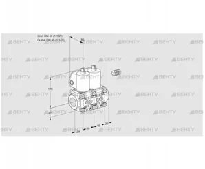 VCS2E40R/40R05NNWL/PPPP/PPPP (88101201) Сдвоенный газовый клапан Kromschroder