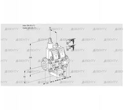 VCH1E25R/25R05LHEVWR6/PPPP/PPPP (88105452) Клапан с регулятором расхода Kromschroder