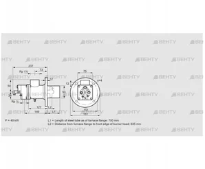 BIO 50HB-700/635-(37)D (84015570) Газовая горелка Kromschroder